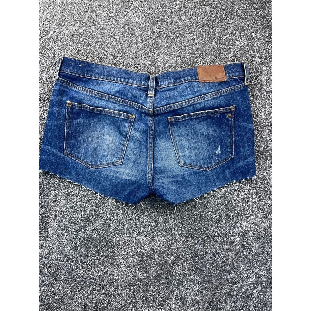 Madewell Womens Slim Boyjean Denim Cutoff‎ Shorts Size 28 Distressed Frayed Hem